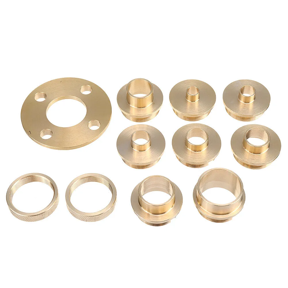 11pcs Woodworking Router Bushing Guide 10-30mm Copper Premium Router Guide Bush