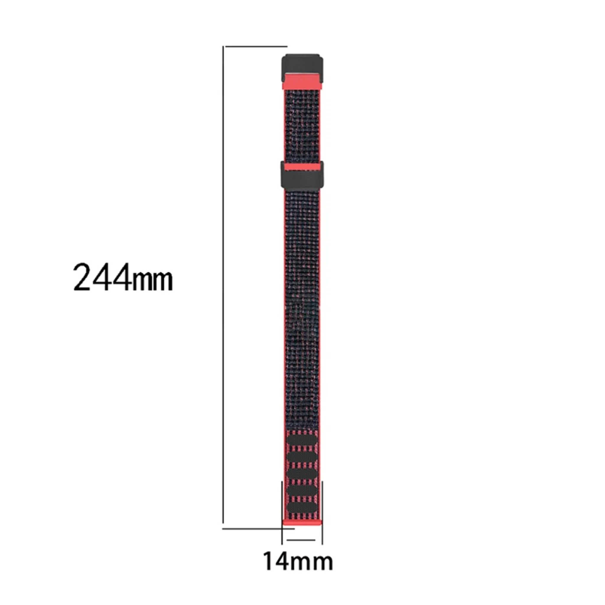 14mm Fitbit Luxe nylon loop watch strap - Black