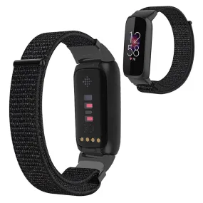 14mm Fitbit Luxe nylon loop watch strap - Black