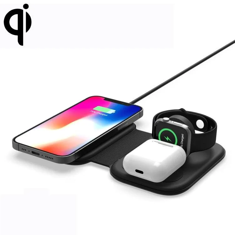 15W 3-in-1 Magnetic Wireless Charger Stand for iPhone, Apple Watch, and AirPods