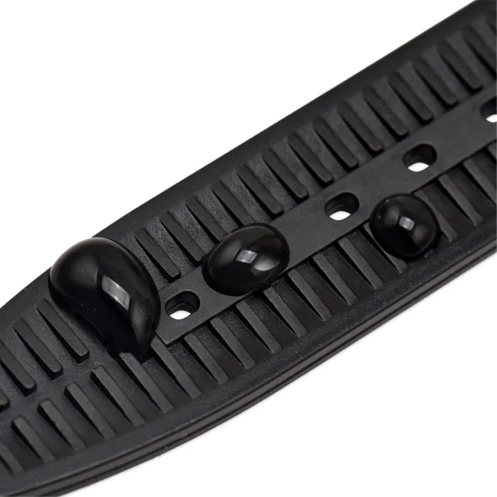 19mm Universal stripe printed silicone watch strap - Black / White Stripe