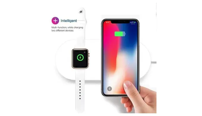 2 in 1 Wireless Charging Pad With Fast Qi Charger   Charger For Apple Watch - Ships Quick!