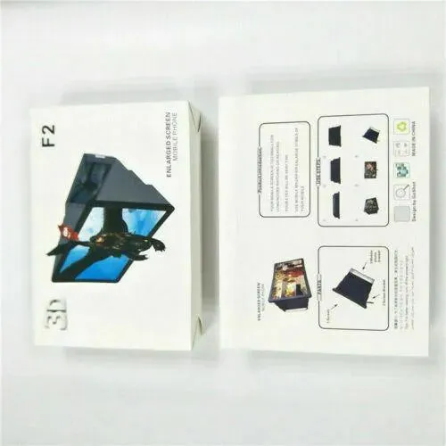 2 PACK! 3D Phone Screen Magnifier Video Mobile Amplifier Universal Foldable Turn your Phone into a mini Movie Screen!