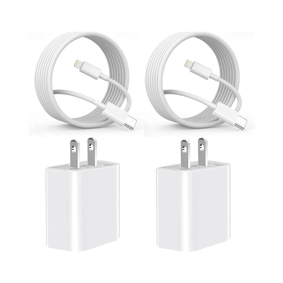 2-Pack MITB 20W USB-C iPhone Charger Block w/ 6ft USB-C to Lightning Cable