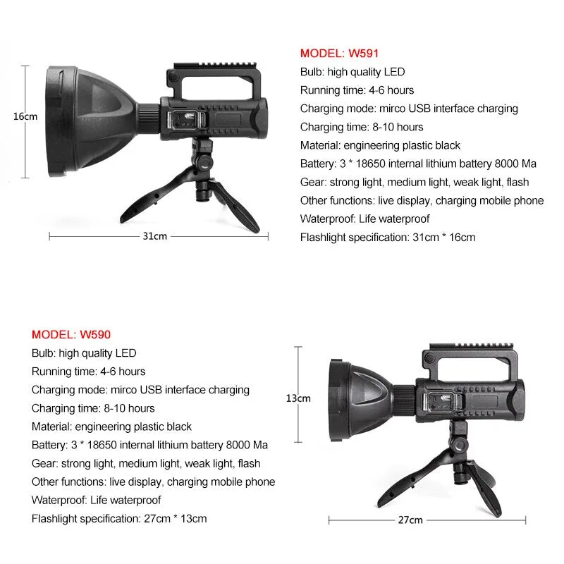 200000LM Lantern LED Flashlight Camping Lantern Powerful