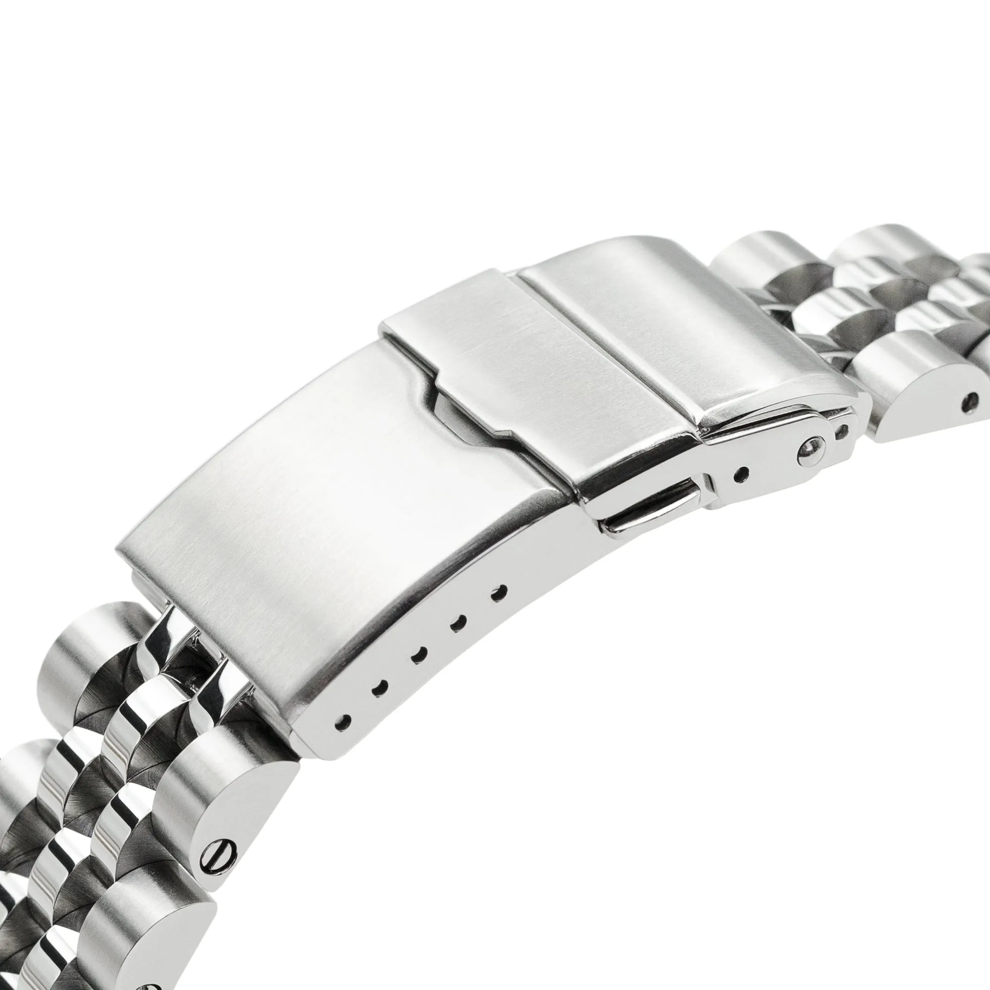 20mm Angus-J Louis Watch Band for Seiko SPB185, 316L Stainless Steel Brushed Baton Diver Clasp