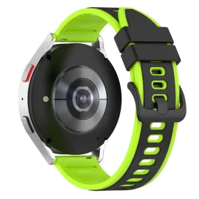 20mm dual color silicone watch strap for Samsung watch - Black / Lime