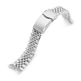 20mm Super-JUB II Watch Band for Seiko Alpinist SARB017 SPB155 SBEJ005 (compatible with Hamilton Khaki H70455733), Stainless Steel - Polished Center Links, V Diver Clasp