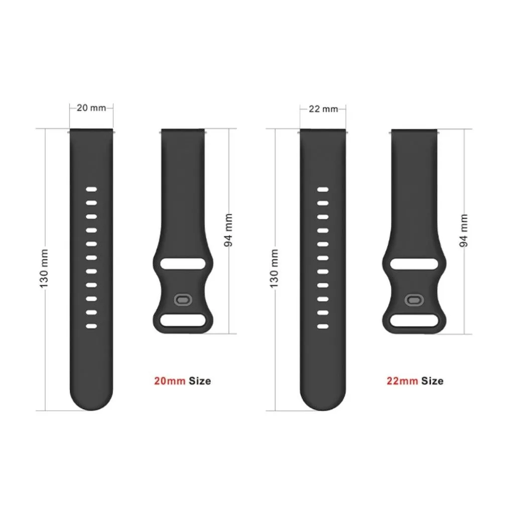 20mm Universal comfortable silicone watch strap - Blackish Green