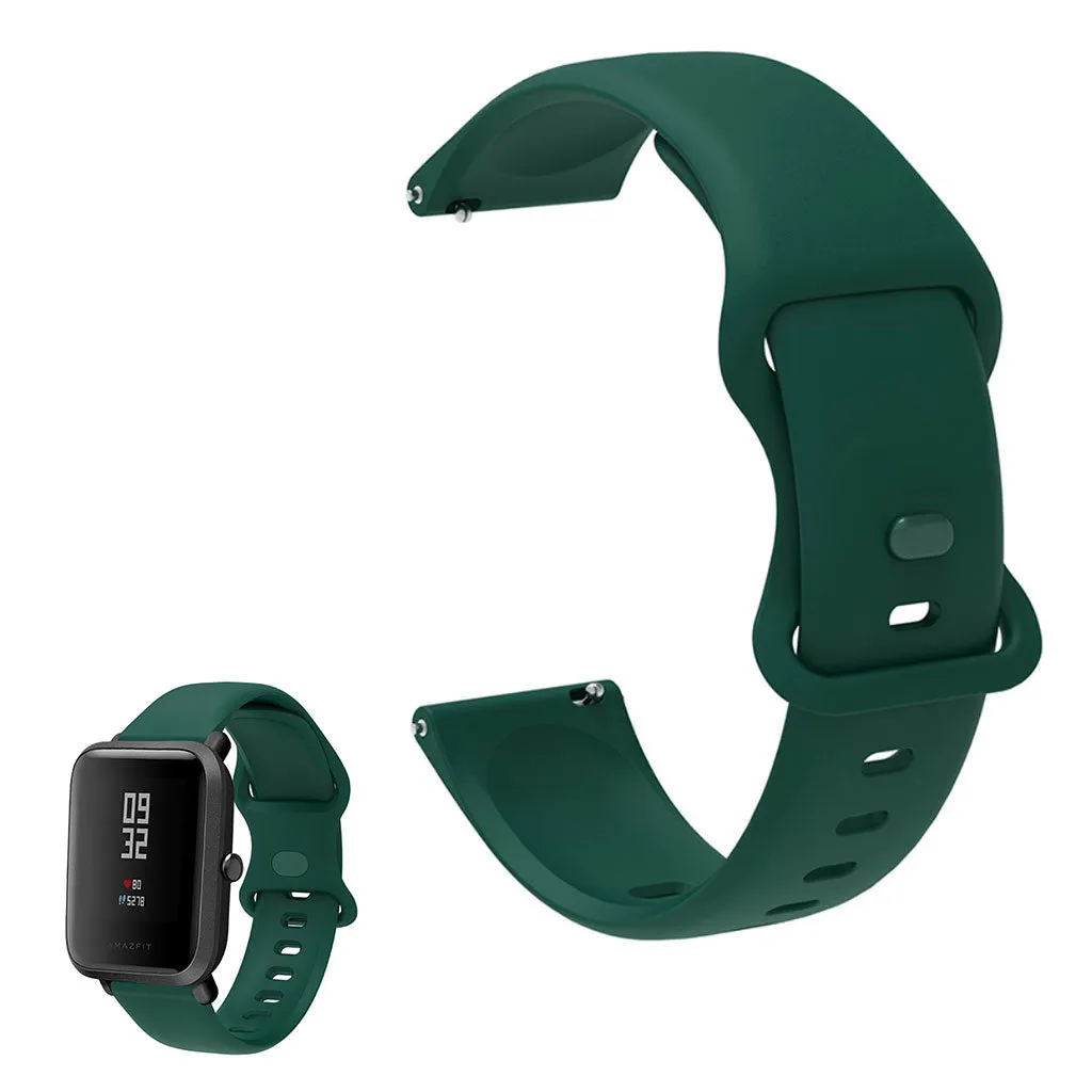 20mm Universal comfortable silicone watch strap - Blackish Green