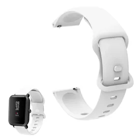 20mm Universal comfortable silicone watch strap - White