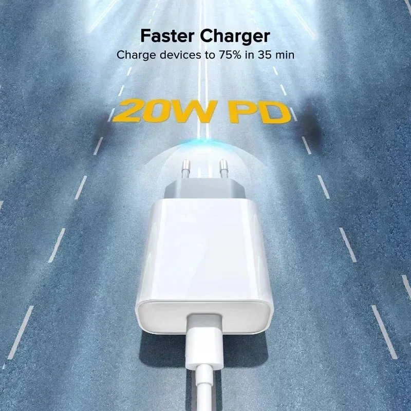 20W Fast Charger For iPhone 13 mini 12 11 pro  14 Pro Max Plus X XR XS USB Type C Fast Charging Charger Cable Accessories