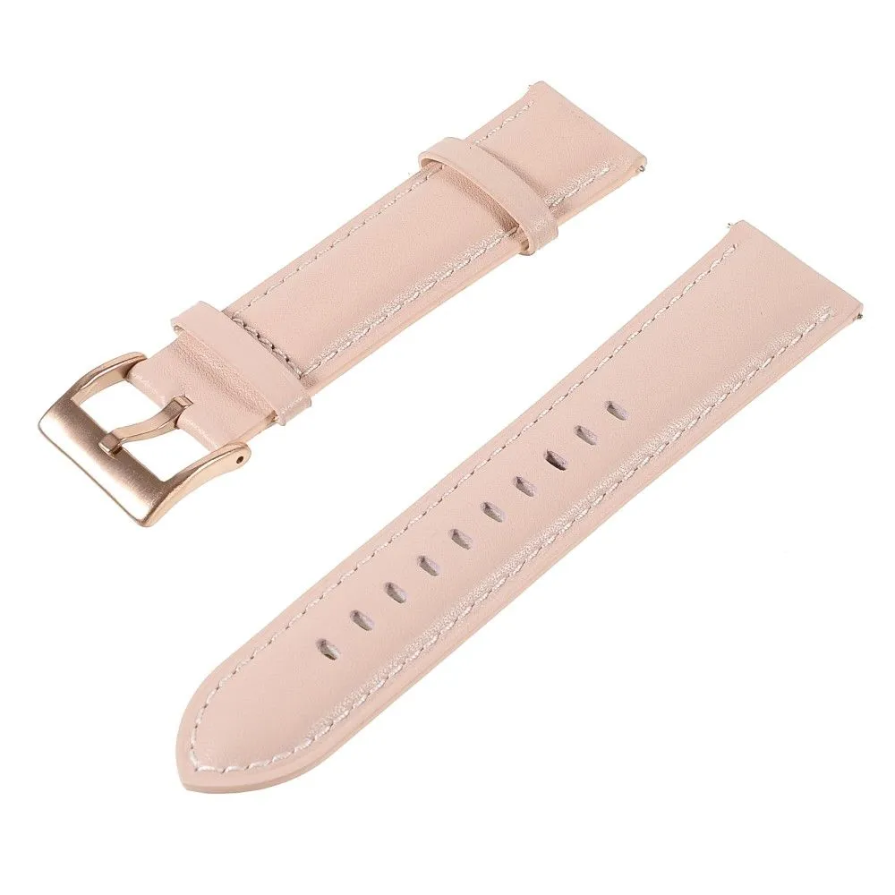 22m Universal quick release genuine leather watch strap - Light Pink