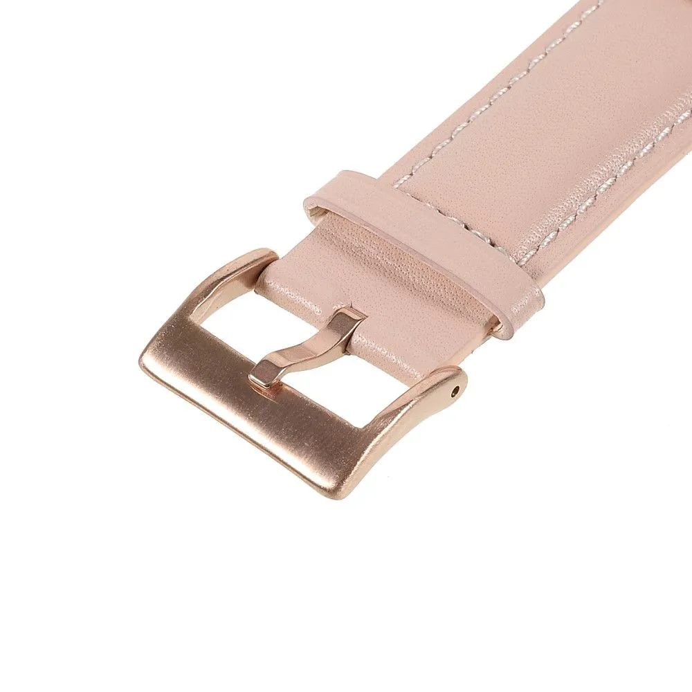 22m Universal quick release genuine leather watch strap - Light Pink