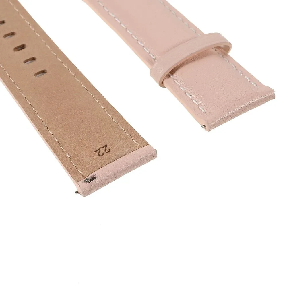 22m Universal quick release genuine leather watch strap - Light Pink