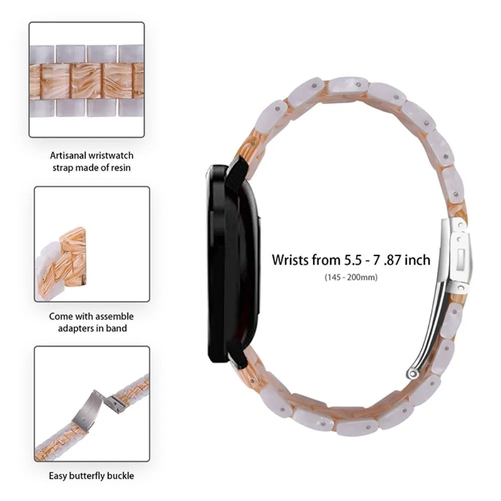 22mm Amazfit GTR 47mm / Smartwatch 2 color splice resin watch strap - Pearl White / Silk White