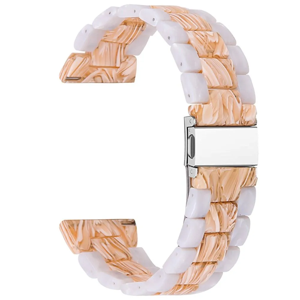 22mm Amazfit GTR 47mm / Smartwatch 2 color splice resin watch strap - Pearl White / Silk White