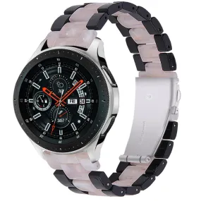 22mm color splice resin watch strap for Samsung Galaxy Watch - Black / Pink