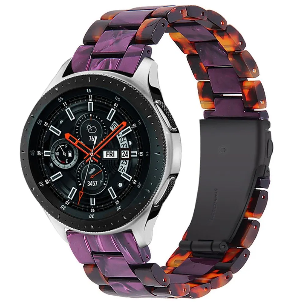 22mm color splice resin watch strap for Samsung Galaxy Watch - Hawksbill / Purple