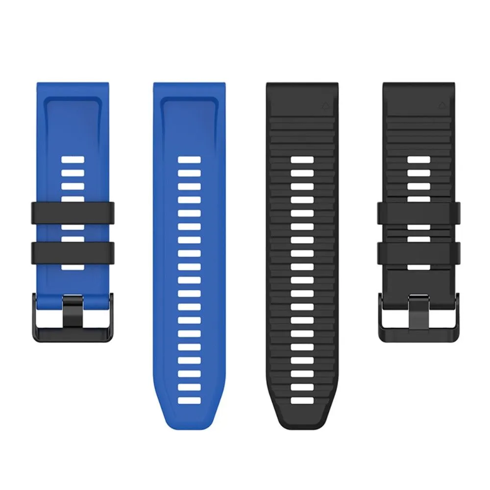 22mm dual color silicone watch strap for Garmin watch  - Black / Blue