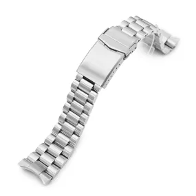 22mm Endmill Watch Band compatible with Orient Mako II & Ray II, 316L Stainless Steel V-Clasp Brushed