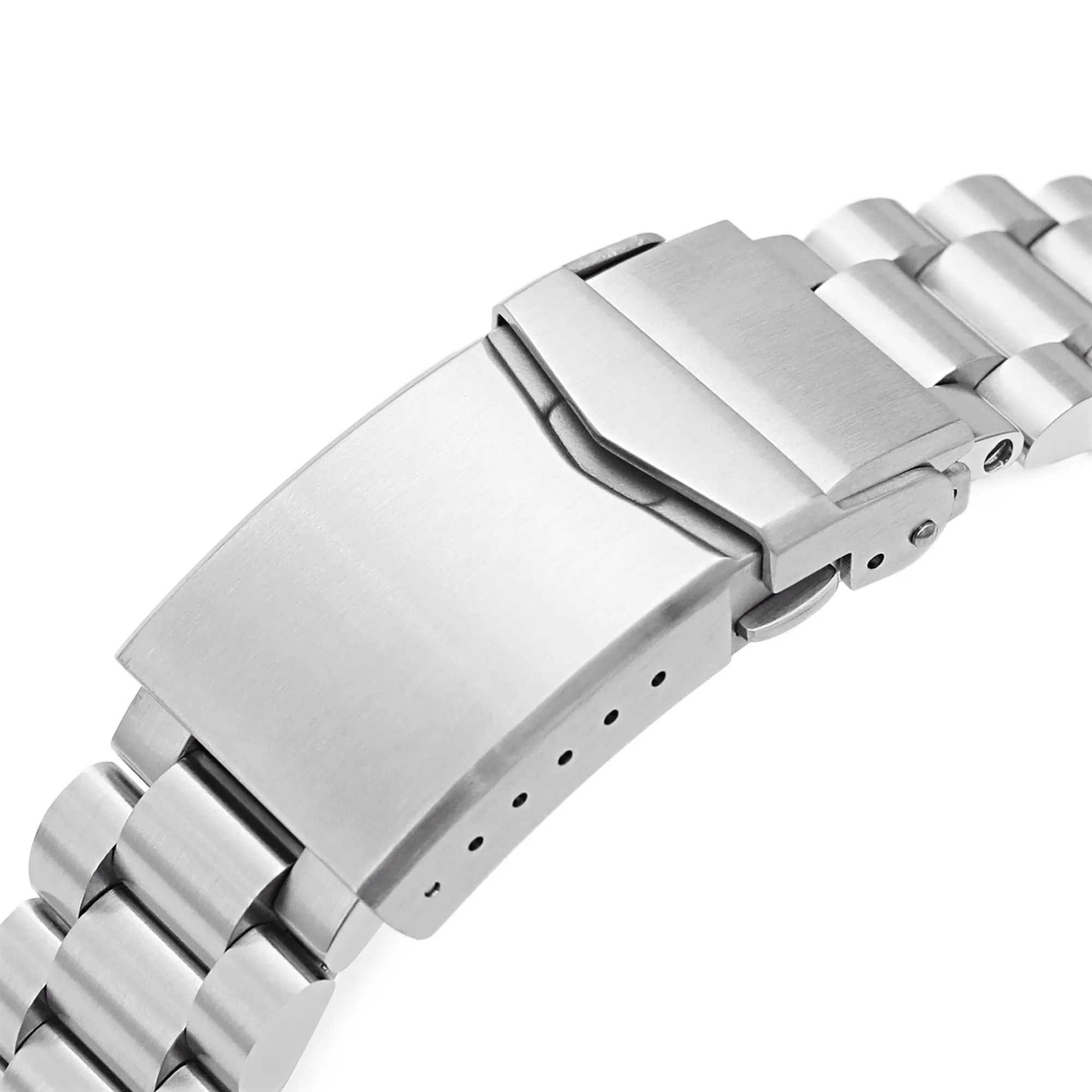 22mm Endmill Watch Band compatible with Orient Mako II & Ray II, 316L Stainless Steel V-Clasp Brushed