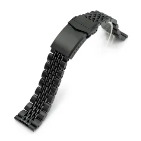 22mm Goma BOR Watch Band Straight End, 316L Stainless Steel Diamond-like Carbon (DLC coating) V-Clasp