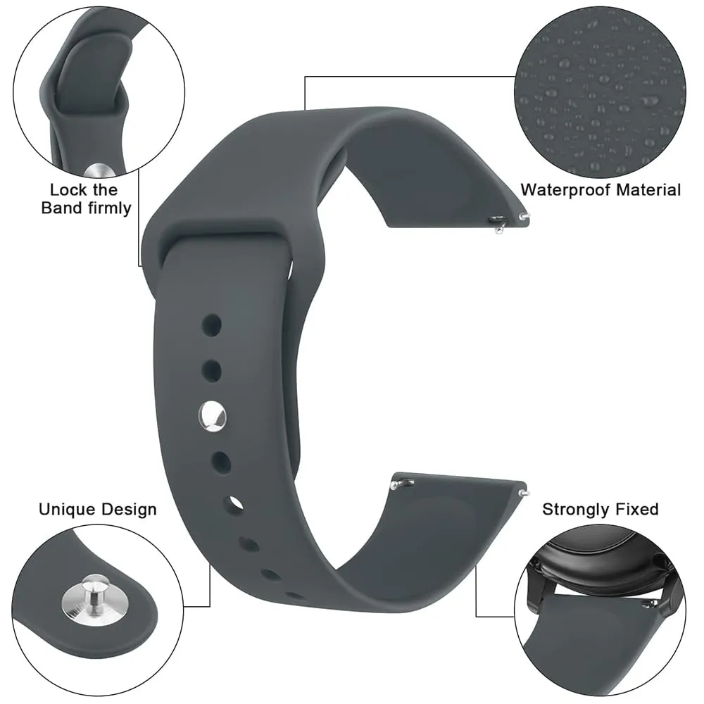 22mm Silicone Bands | Samsung Galaxy Watch 3 45mm/Galaxy Watch 46mm/Gear S3 Frontier/Classic | Cloud Grey