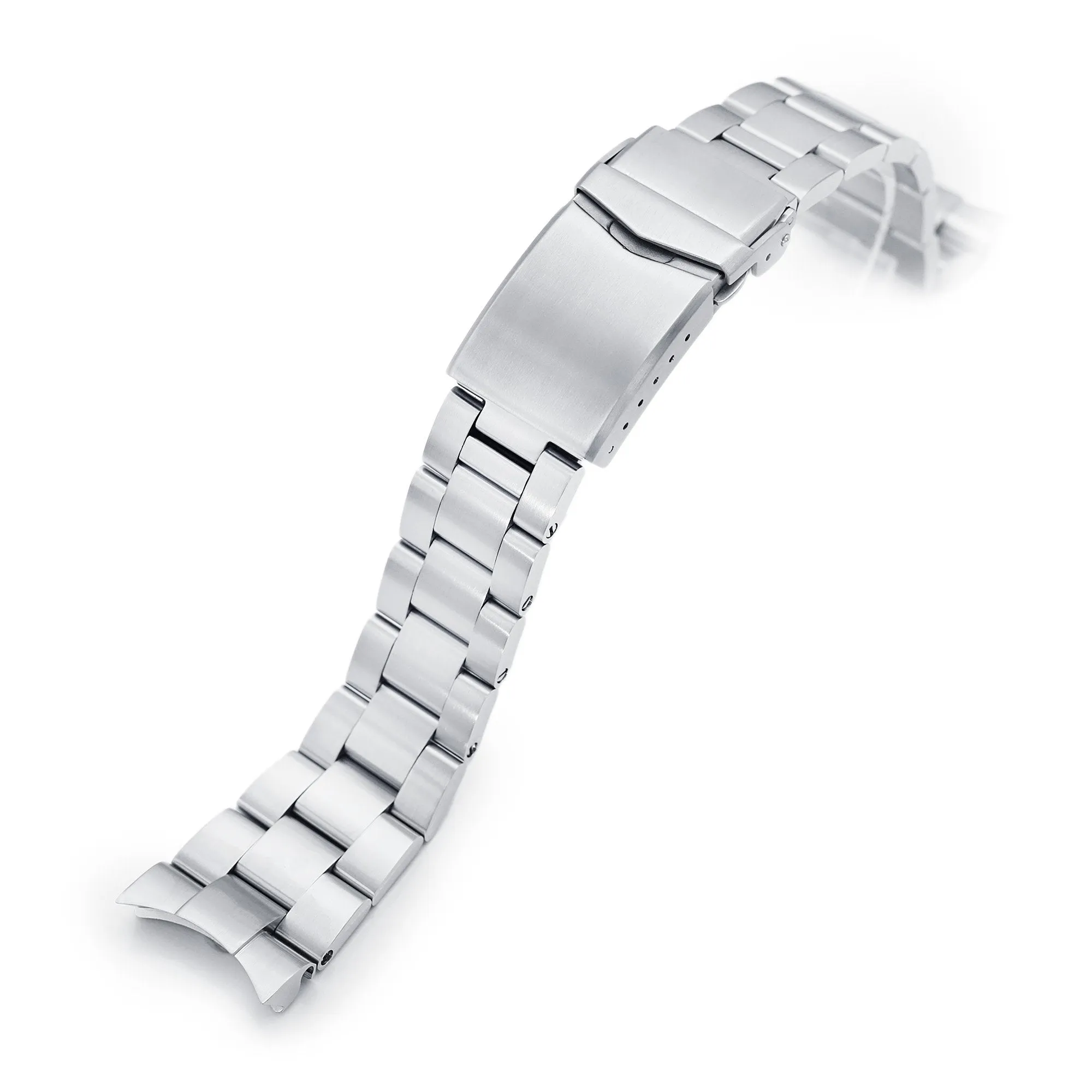 22mm Super-O Boyer Watch Band for Orient Kamasu RA-AA0002L19B RA-AA0004E19A RA-AA0006L19A, Stainless Steel - Brushed, V Diver Clasp