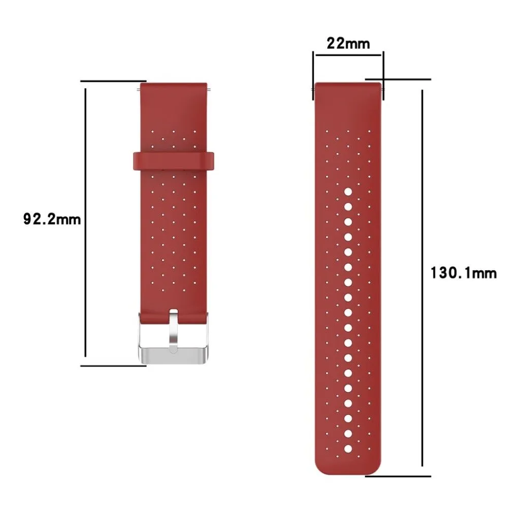 22mm Universal silicone adjustable watch strap - Red