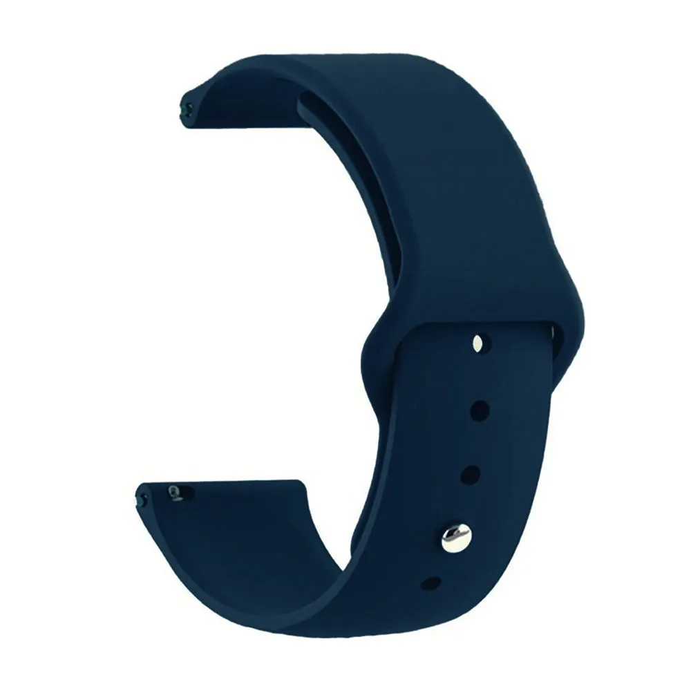 22mm universal Smartwatch Silicone Strap Black Diagonal