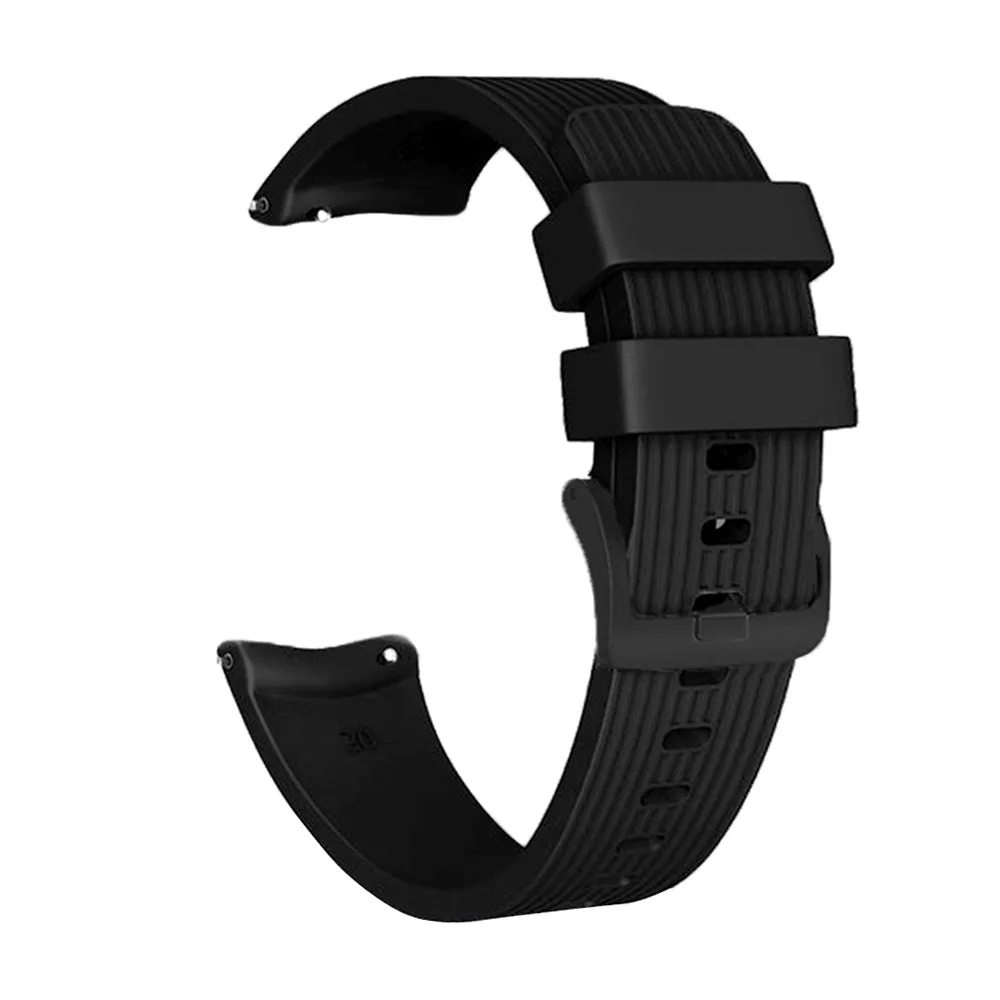 22mm universal Smartwatch Silicone Strap Black Diagonal