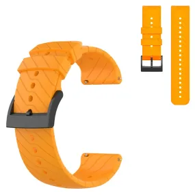 24mm twill texture silicone watch strap for Suunto device - Yellow