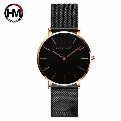 36mm Japan Quartz Movement Ladies Wristwatches Stainless Steel Mesh