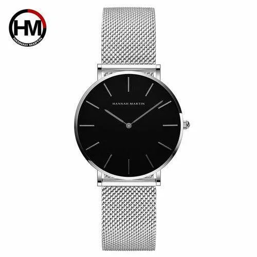 36mm Japan Quartz Movement Ladies Wristwatches Stainless Steel Mesh