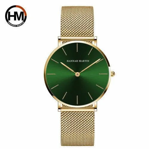 36mm Japan Quartz Movement Ladies Wristwatches Stainless Steel Mesh