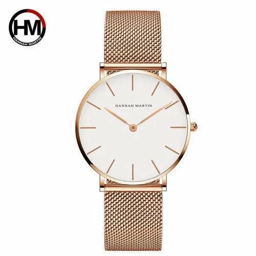 36mm Japan Quartz Movement Ladies Wristwatches Stainless Steel Mesh