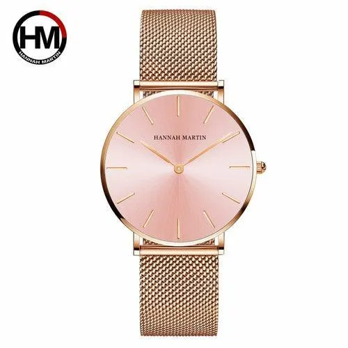 36mm Japan Quartz Movement Ladies Wristwatches Stainless Steel Mesh