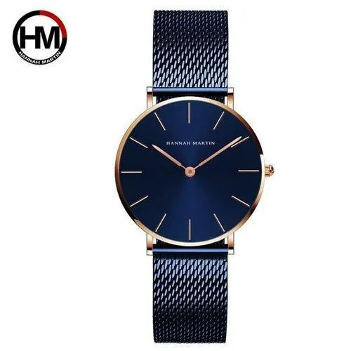 36mm Japan Quartz Movement Ladies Wristwatches Stainless Steel Mesh