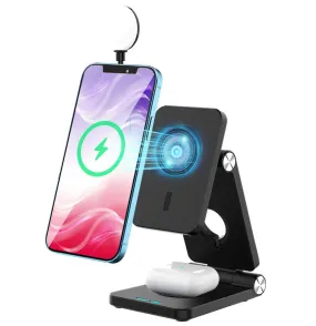 4 in 1 iPhone 12 Magnetic Wireless Charging Station with LED Desk Lamp