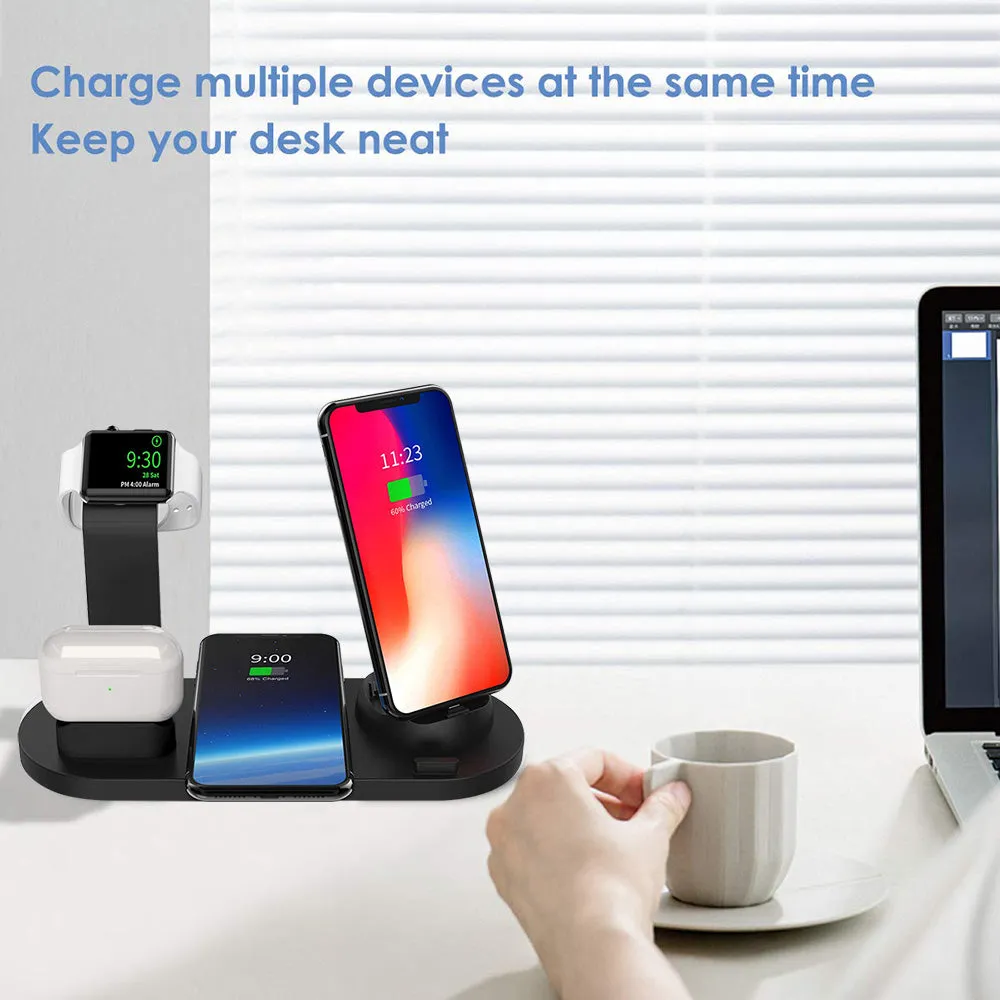 4-in-1 Wireless Charging Stand For Apple Watch 5/4/3/2/1 iPhone 11/X /XS /XR/8 Airpods/Pro/10W/Qi