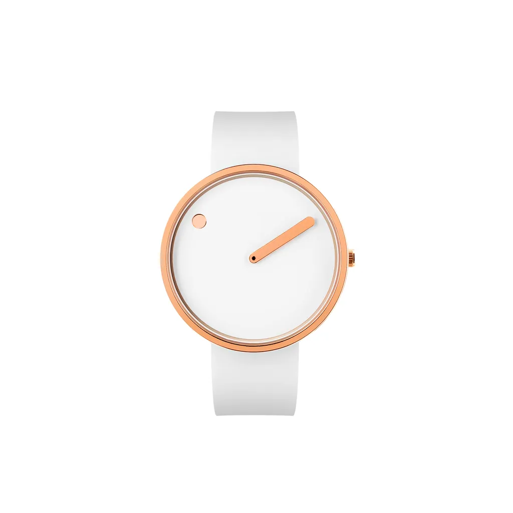 40mm White / Polished Rose Gold