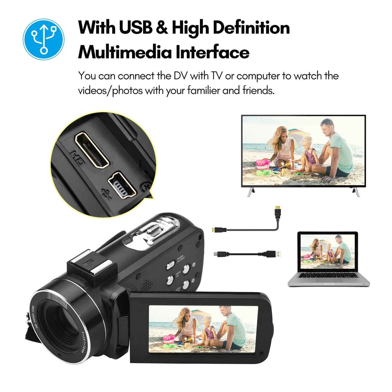 4K Digital Video Camera WiFi Camcorder DV Recorder 56MP 18X Digital Zoom 3.0 Inch IPS Touchscreen Supports Face Detection IR Night Vision Anti-shake with 2pcs Batteries   Remote Control   Carry Bag   External Microphone   0.39X Wide Angle Lens