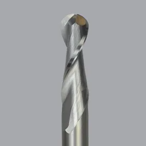 52-320BL, 0.375" Dia, 1.25" LOC, 0.375" Shank Dia, 4" OAL, 2 Flute Upcut Ballnose Router Bit