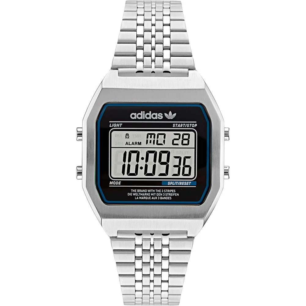 Adidas AOST22072 Digital Two Silver Tone Unisex Watch