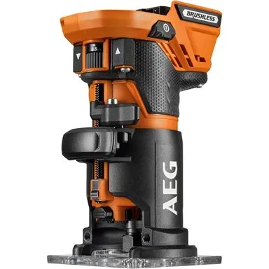 AEG 18V 1⁄4” Brushless Trim Router - Skin Only / Orange