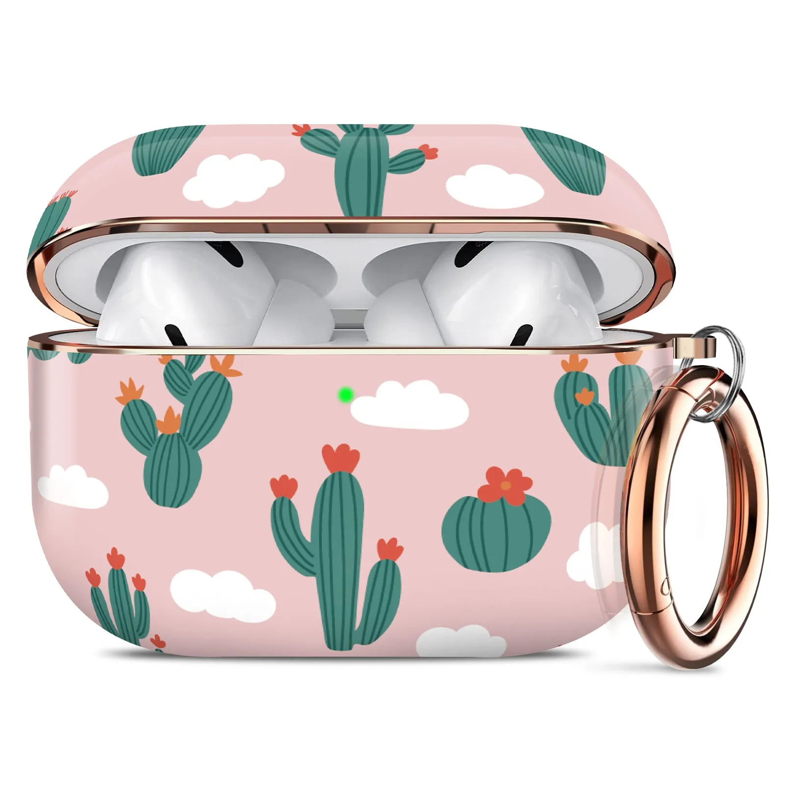 AirPods Pro Case | Cute Flower Skin Hard PC Shockproof Protective Cover | Pink