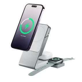 ALOGIC Matrix 3-in-1 Magnetic Charging Dock with Apple Watch Charger - White (MSCDDAWCWH)