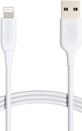 Amazon Basics USB-A to Lightning ABS Mfi Certified Charger Cable for Apple iPhone, iPad, 6ft, White, 1 Pack