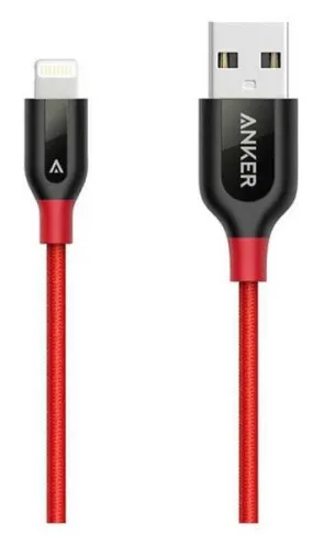 Anker Powerline  USB-A to Lightning Cable (1ft) Red Black